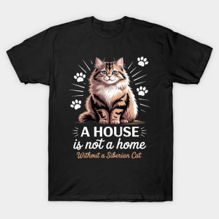 Russian Longhair Cat Sunshine Siberian Forest Cat T-Shirt